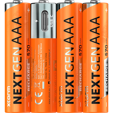 Xtorm NextGen AAA Batteries USB-C Rechargeable - 4 Pack