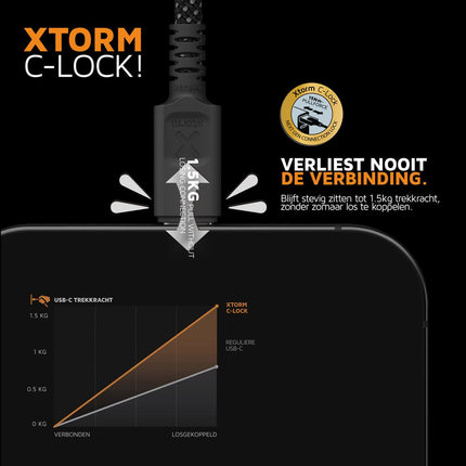 Xtorm TravelPro Magnetic USB-C PD Cable 100W - Black - 1m - CMT011