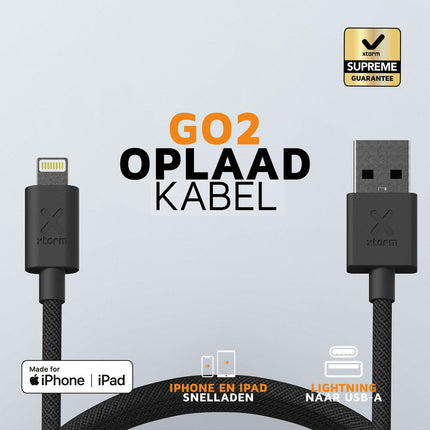 Xtorm Go2 USB to Lightning Cable Black - 1m - CXG2011