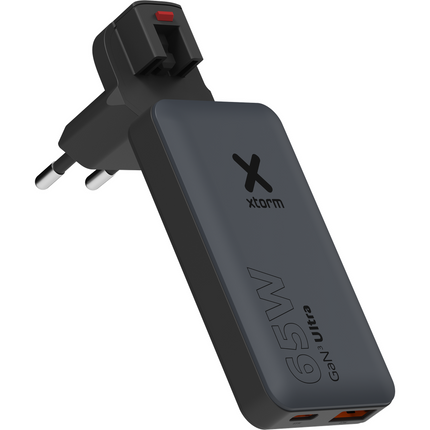 Xtorm 65W GaN3 Ultra Fast Travel Charger + Cable + Essentials Bag - (EU/US/UK Plug) - XA031