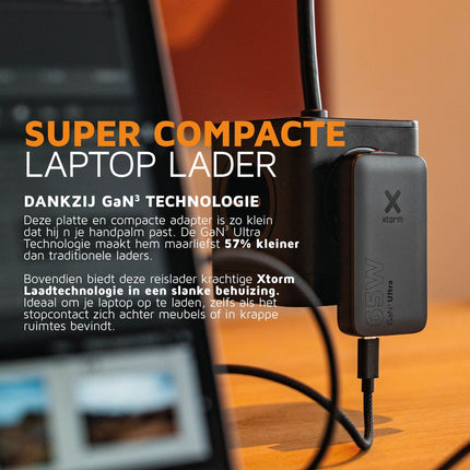 Xtorm 65W GaN3 Ultra Fast Travel Charger + Cable + Essentials Bag - (EU/US/UK Plug) - XA031