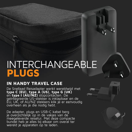 Xtorm 65W GaN3 Ultra Fast Travel Charger + Cable + Essentials Bag - (EU/US/UK Plug) - XA031