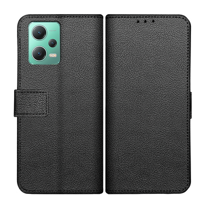 Xiaomi Redmi Note 12 5G Classic Wallet Case - Black - Casebump