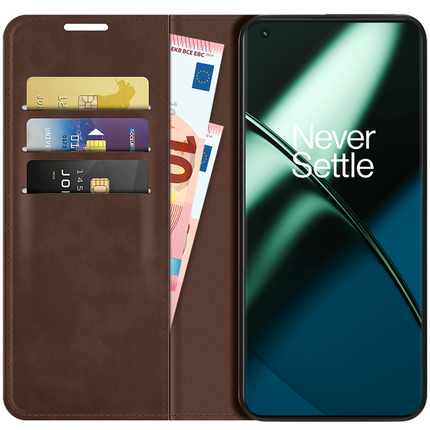 OnePlus 11 Magnetic Wallet Case - Brown - Casebump