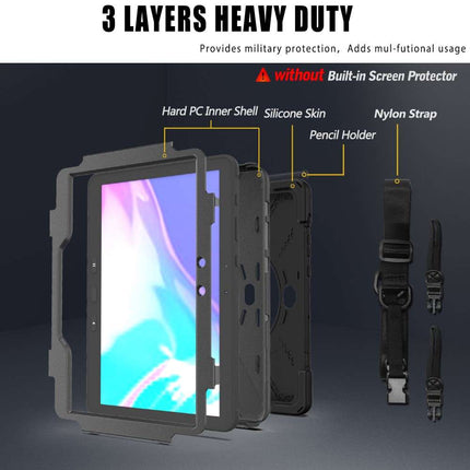 Samsung Galaxy Tab Active4 Pro Shock Proof Rotating 360 Case (Black) - Casebump
