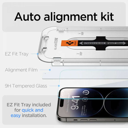 Spigen Glass Apple iPhone 14 Pro Max Met Montage Frame EZ FIT - 2 Pack AGL05202 - Casebump