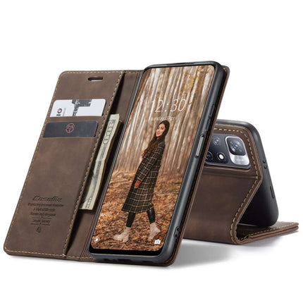 CASEME Xiaomi Poco M4 Pro 5G Retro Wallet Case - Coffee - Casebump