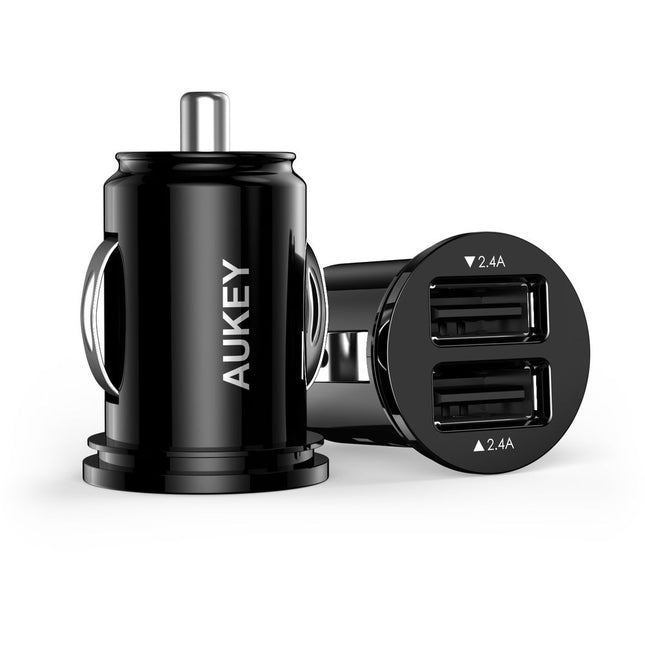 Aukey CC-S1 Dual USB Car Charger 4.8A (Black) - Casebump