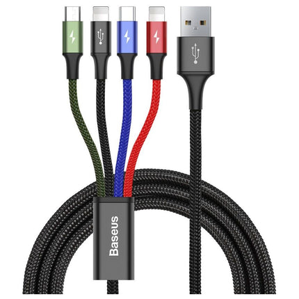 Baseus Rapid Series 4 in 1 Charging Cable - 2x Lightning 1x USB-C 1x Micro USB - Casebump