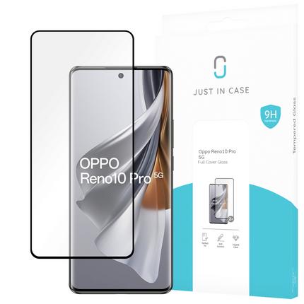 Oppo Reno10 Pro 5G Full Cover Tempered Glass -  Screenprotector - Black - Casebump