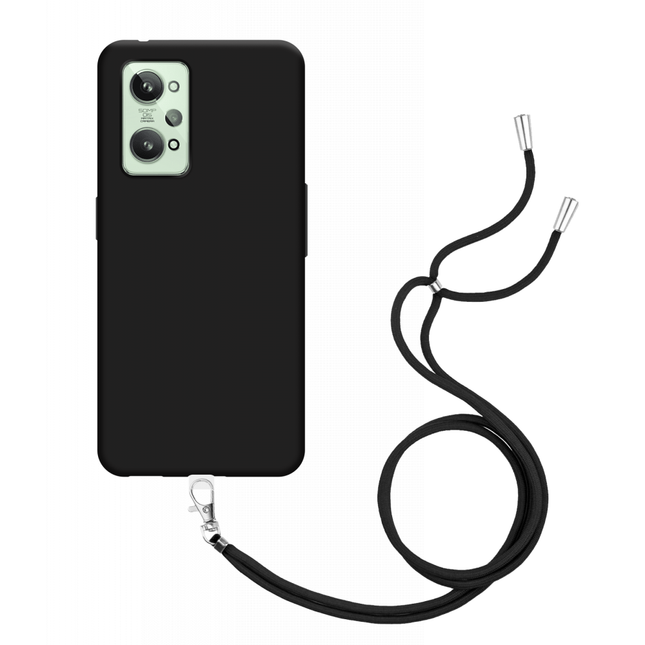 Realme GT2 Soft TPU Case with Strap - (Black) - Casebump