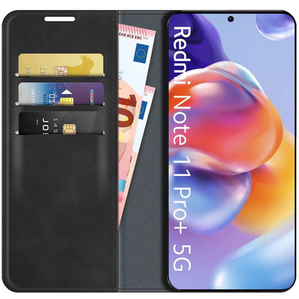 Xiaomi Redmi Note 11 Pro+ Wallet Case Magnetic - Black - Casebump